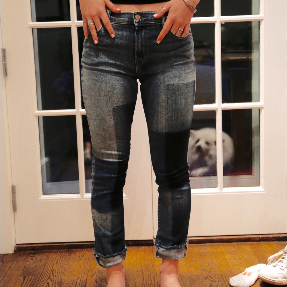 j brand patchwork jeans